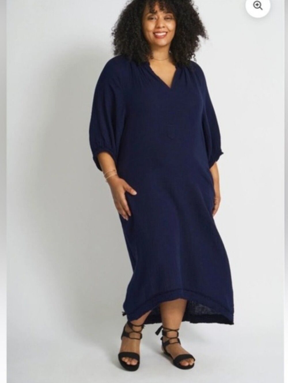 Ocean + Main Navy Blue Hi Low Midi Dress Sz Small/Medium